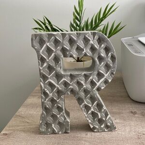 Wooden letter “R” wall decor